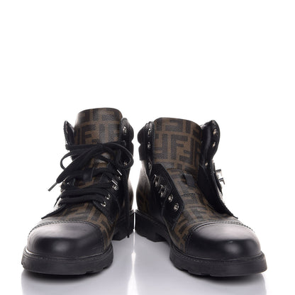 Fendi Zucca Spalmati Hiker Boots 10 Brown Black 5 of 11
