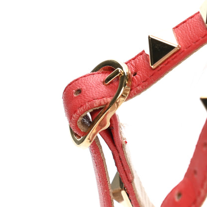 Valentino Garavani Pebbled Calfskin Rockstud Ankle Strap 65mm Pumps 36.5 Deep Coral 9 of 9