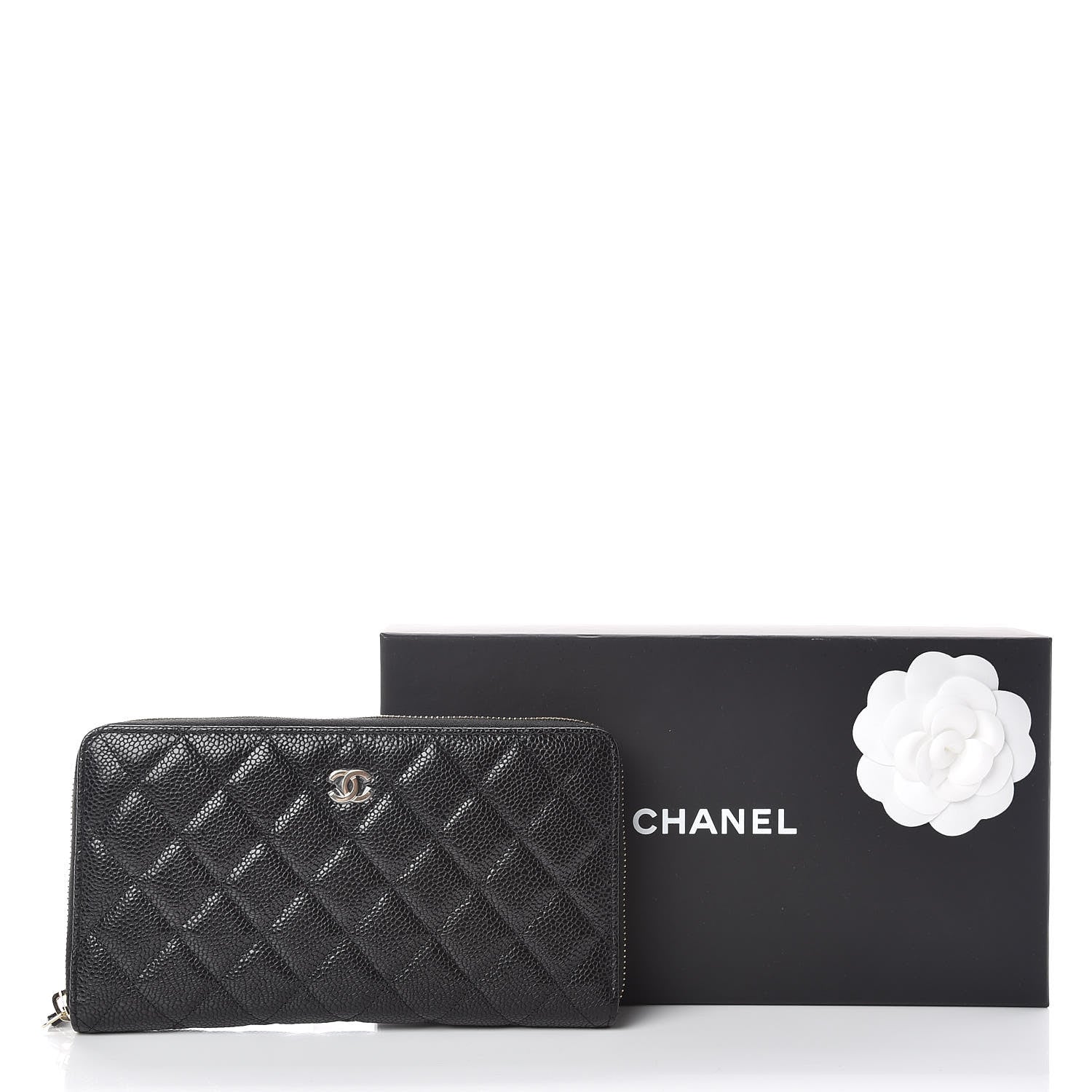 Chanel Caviar Quilted Large Zip Around Organizer Wallet Black 11 of 11