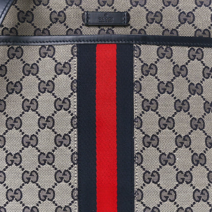 Gucci GG Supreme Monogram Web Flat Messenger Bag Navy 9 of 12