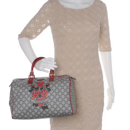 Gucci GG Plus Monogram Tattoo Heart Medium Joy Boston Red 2 of 7