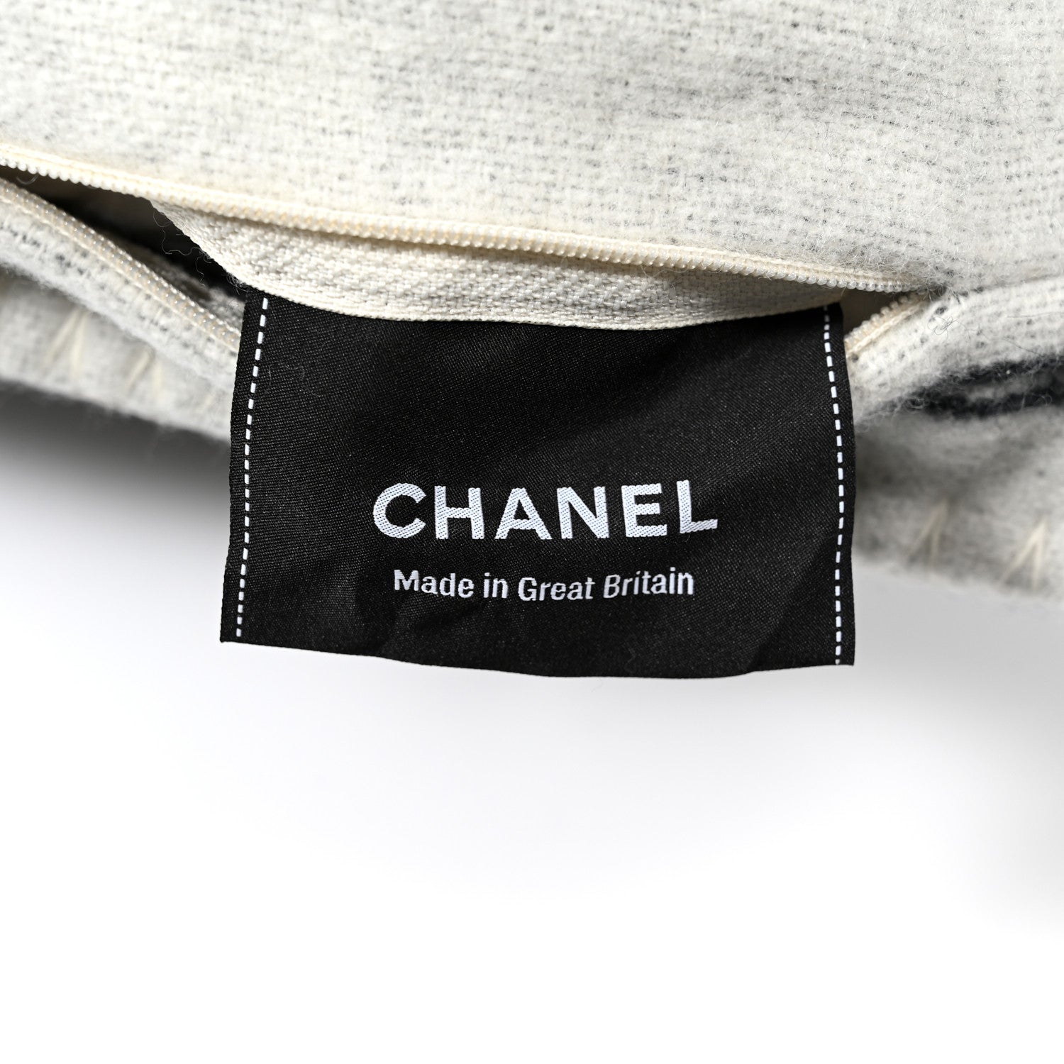 Chanel Merino Wool Cashmere CC Pillow Black White 3 of 3