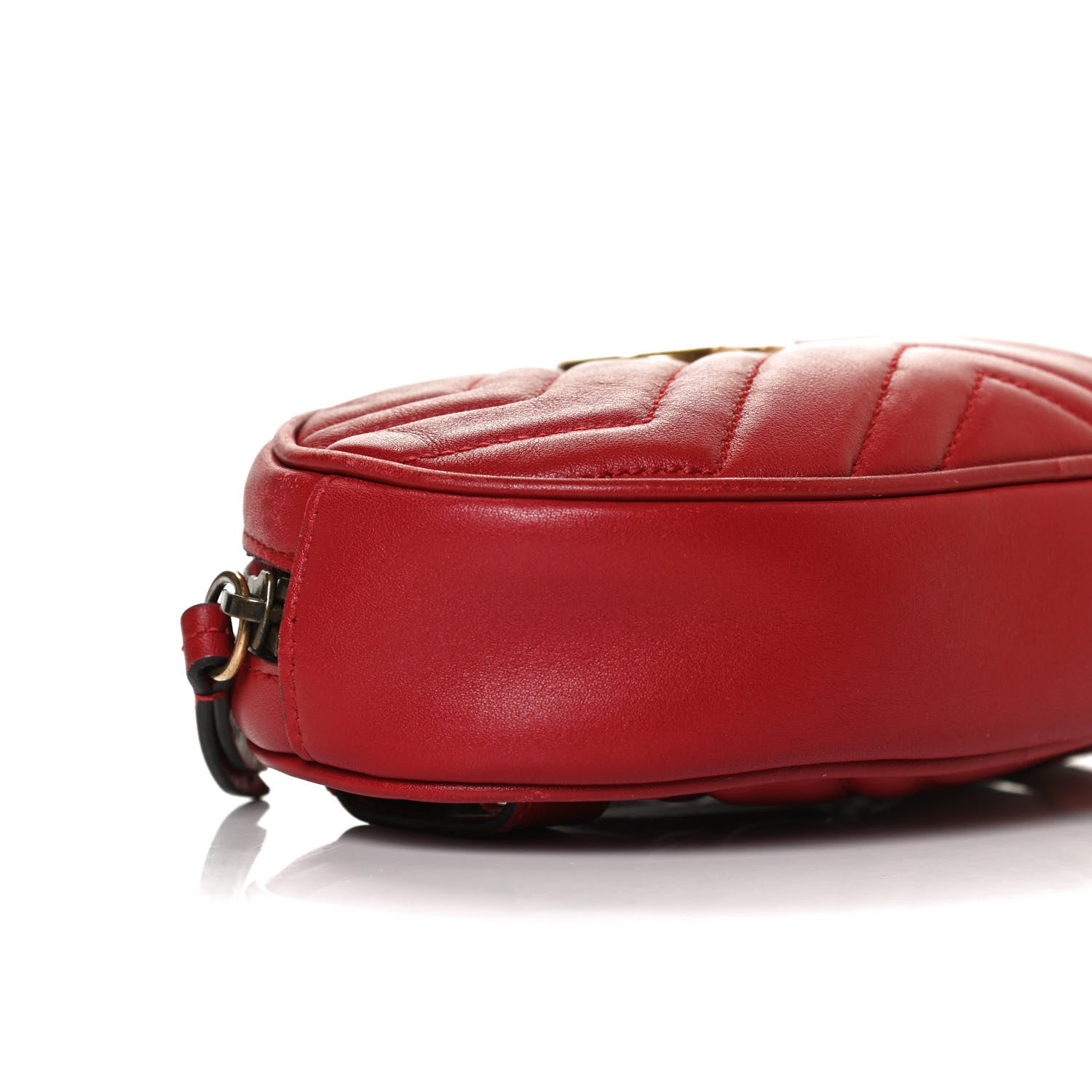 Gucci Calfskin Matelasse GG Marmont Belt Bag 85 34 Hibiscus Red 10 of 17
