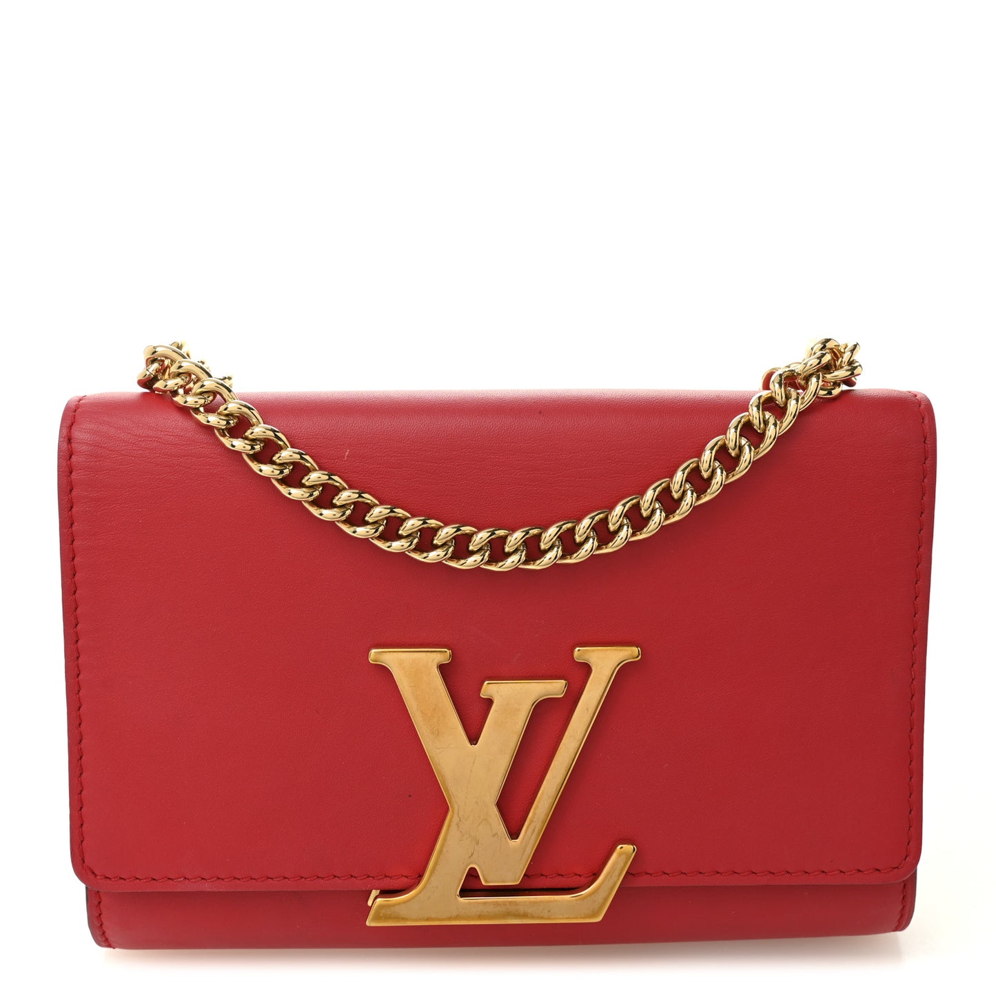 Calfskin Chain Louise MM Red