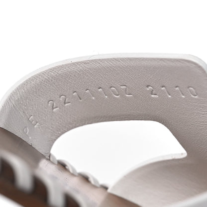 Hermes Calfskin Braided Oran Sandals 36 White 8 of 9