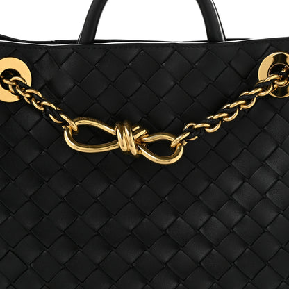 Bottega Veneta Nappa Intrecciato Small Andiamo With Chain Shoulder Bag Black 7 of 9