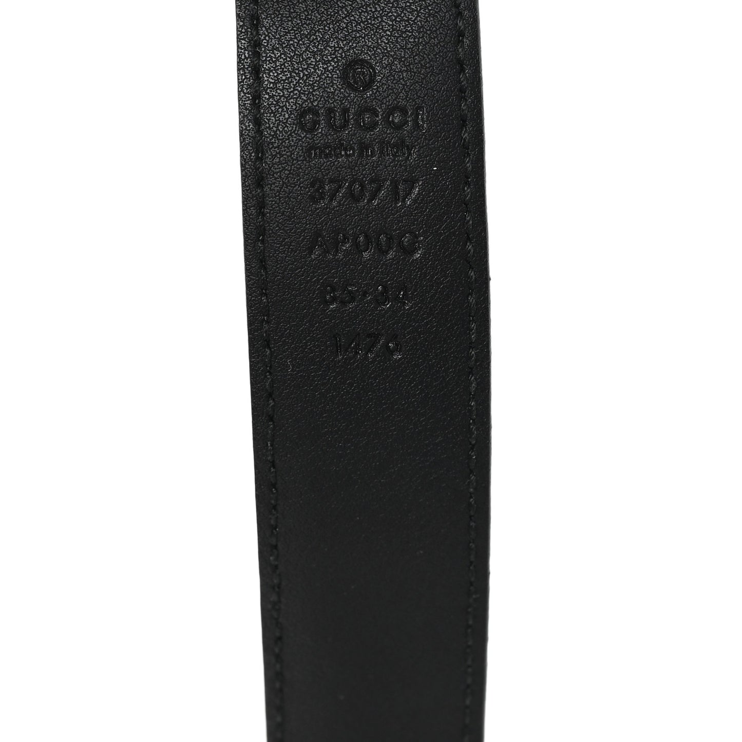 Moon Calfskin Interlocking G 25mm Belt 85 34 Black