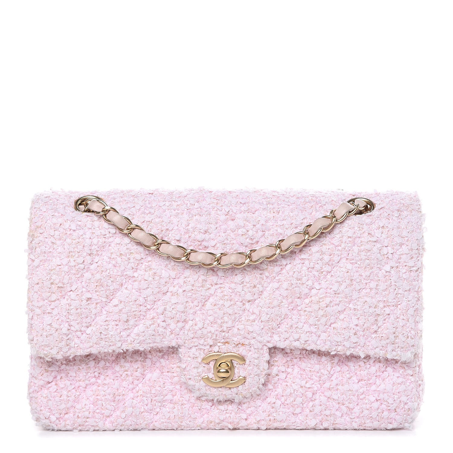 Chanel Tweed Medium Double Flap Pink 1 of 20