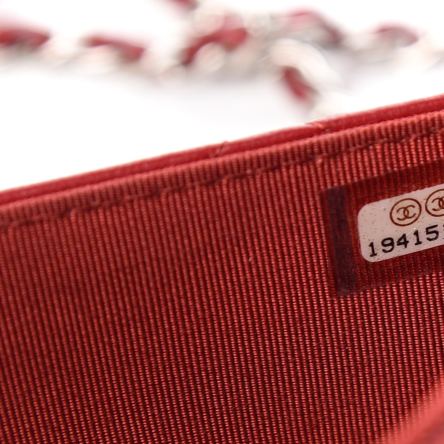 Chanel Lambskin Quilted Wallet On Chain WOC Red 8 of 12
