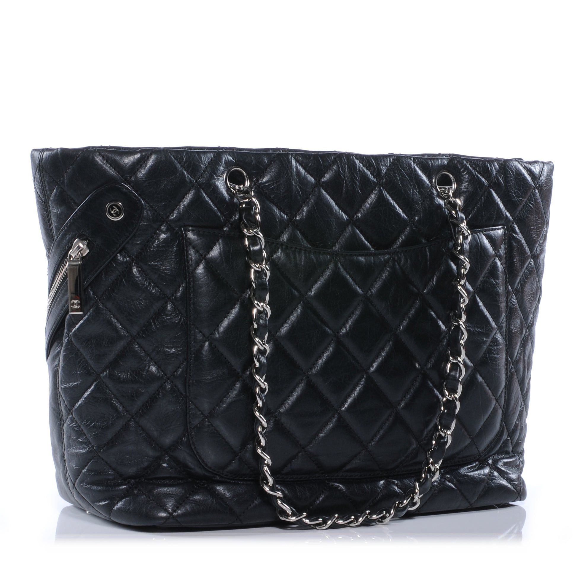 Chanel Leather Quilted Cotton Club Tote Black 3 of 7