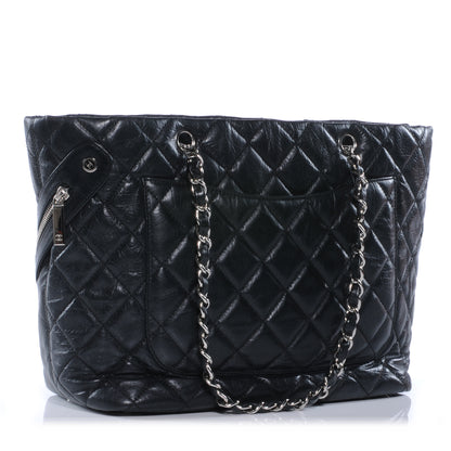 Chanel Leather Quilted Cotton Club Tote Black 3 of 7