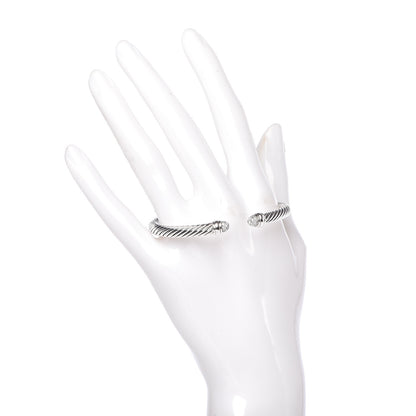 David Yurman Sterling Silver Pave Diamond 5mm Cable Classics Bracelet 2 of 4