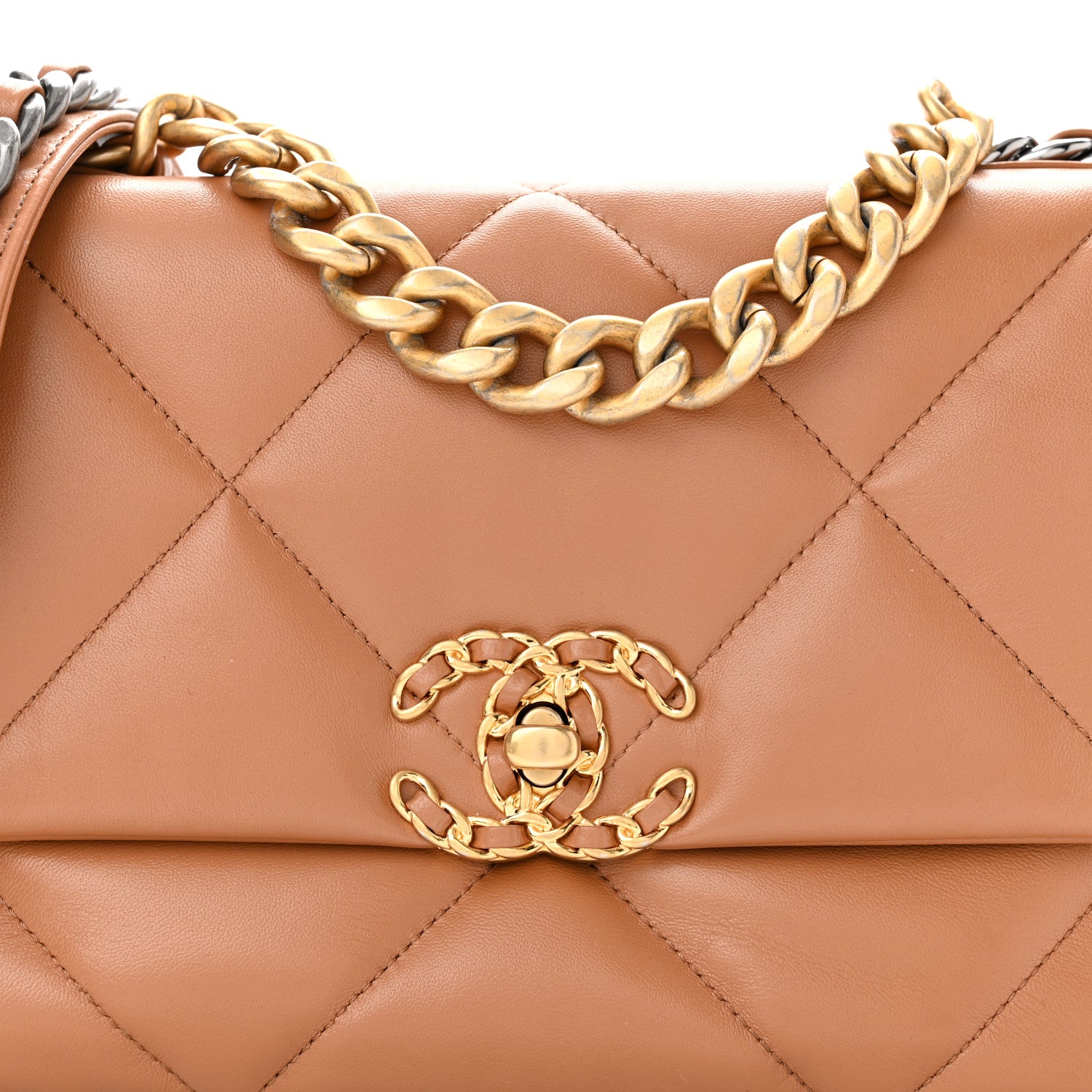 Chanel Lambskin Quilted Medium Chanel 19 Flap Brown 8 of 11
