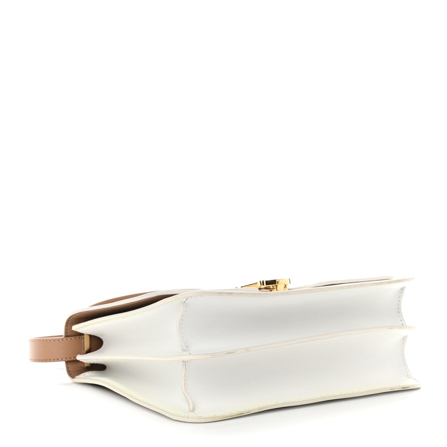 Smooth Calfskin Monogram Medium TB Bag Chalk White Camel