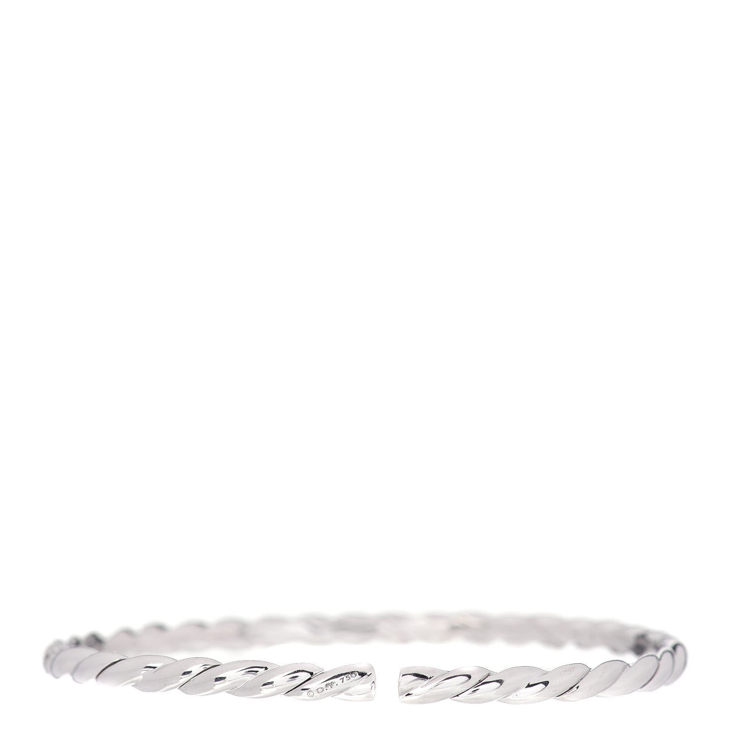 David Yurman 18K White Gold Diamond 3.5mm Paveflex Single Row Bracelet 3 of 4