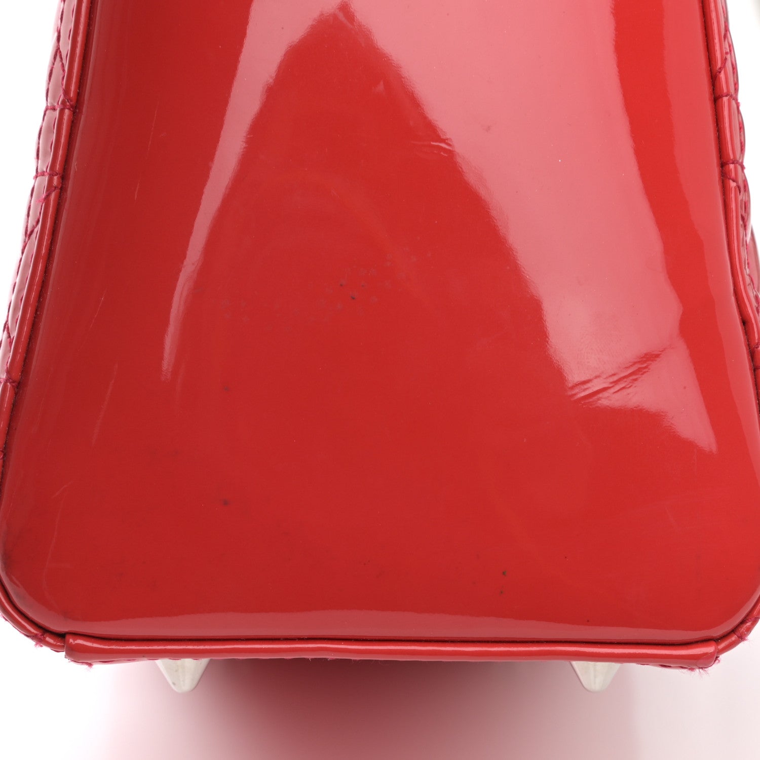 Christian Dior Patent Cannage Medium Lady Dior Fuchsia 8 of 14