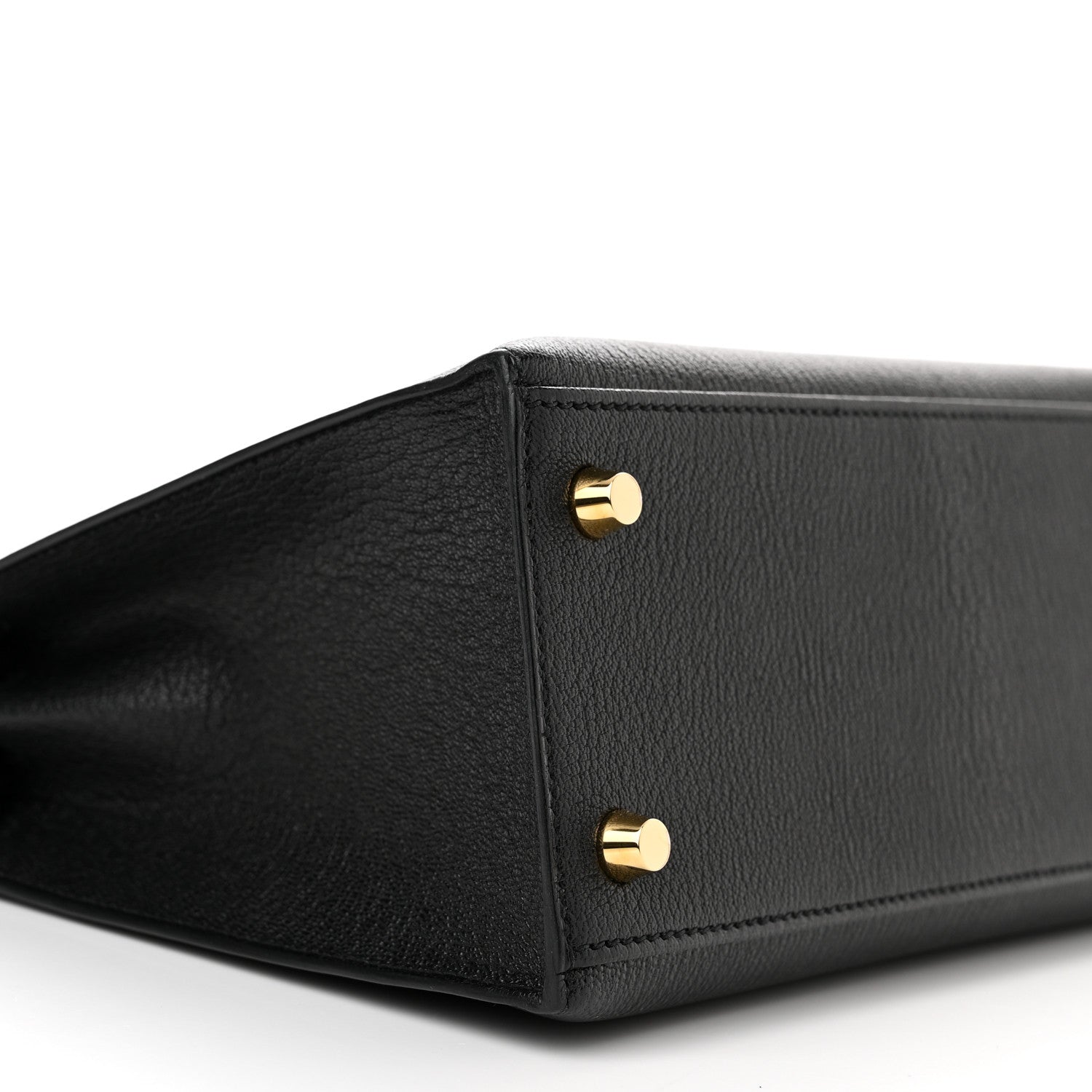 Hermes Chevre Mysore Horseshoe Kelly Sellier 25 Black Gris Agate 9 of 11