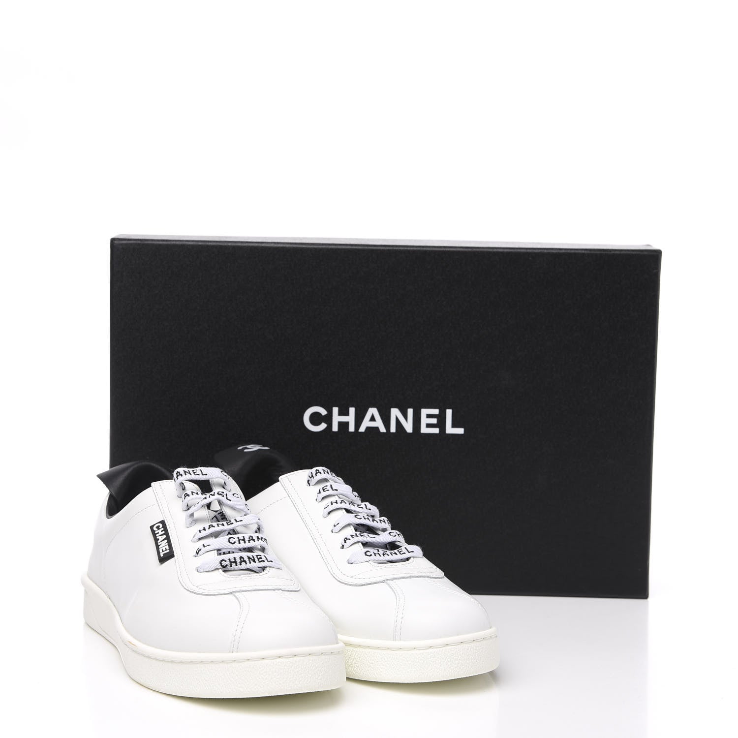 Chanel Calfskin CC Womens Sneakers 38.5 White 10 of 10