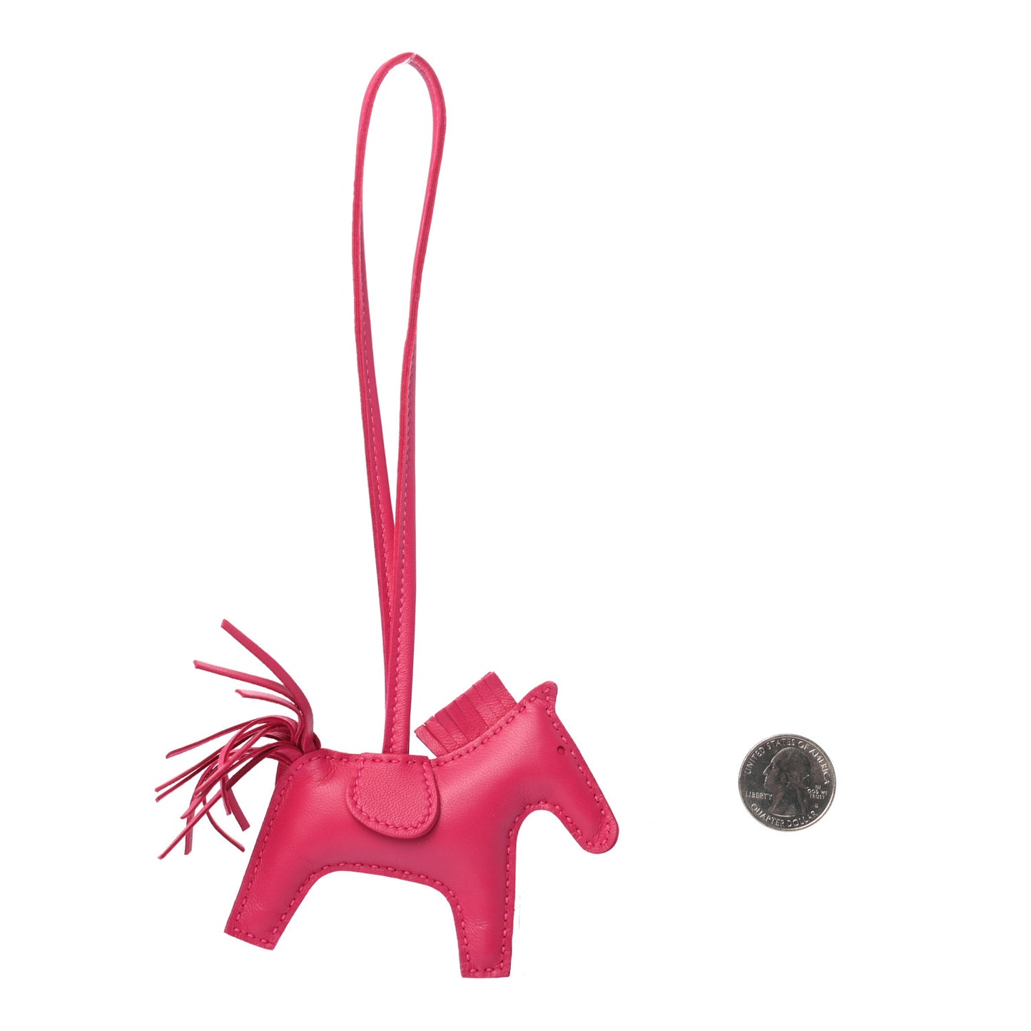 Milo Lambskin Grigri Rodeo Horse Bag Charm PM Rose Mexico
