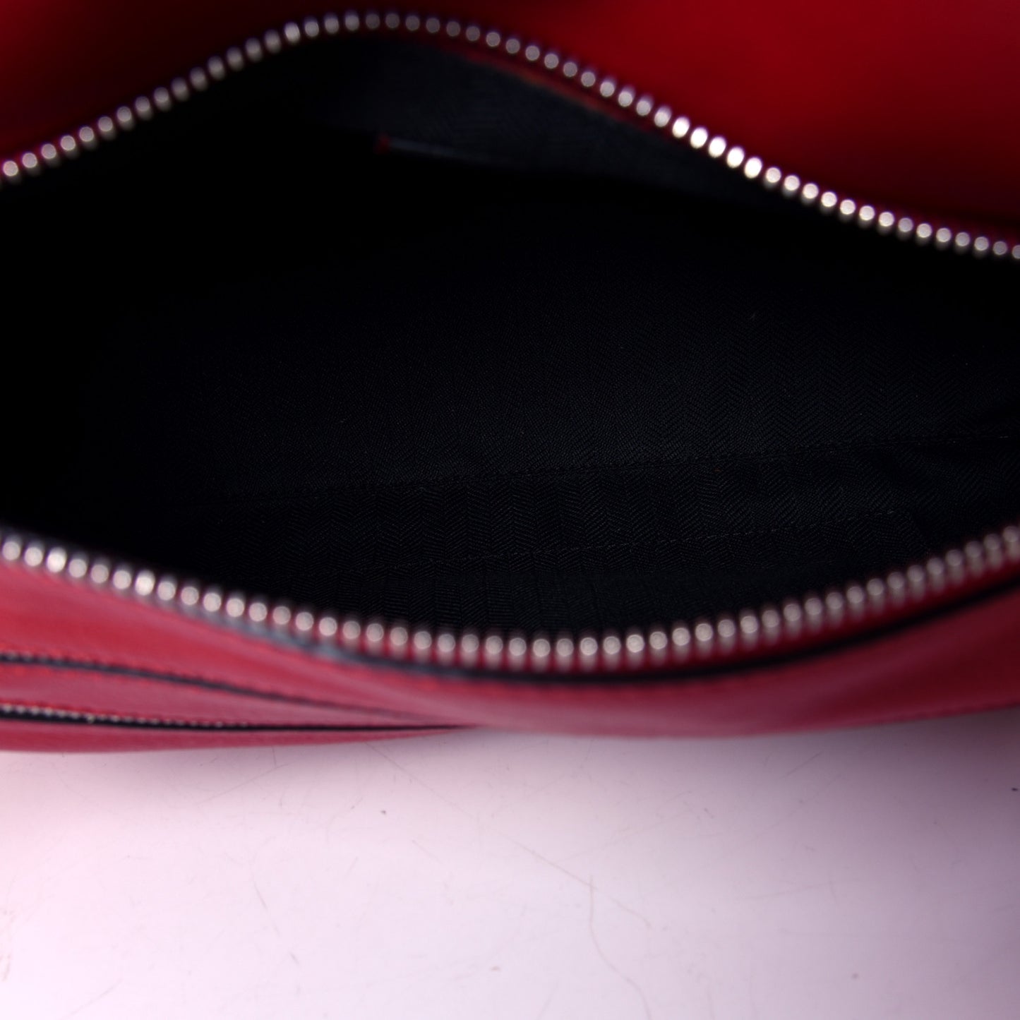 Calfskin Zipper Puzzle Bag Red
