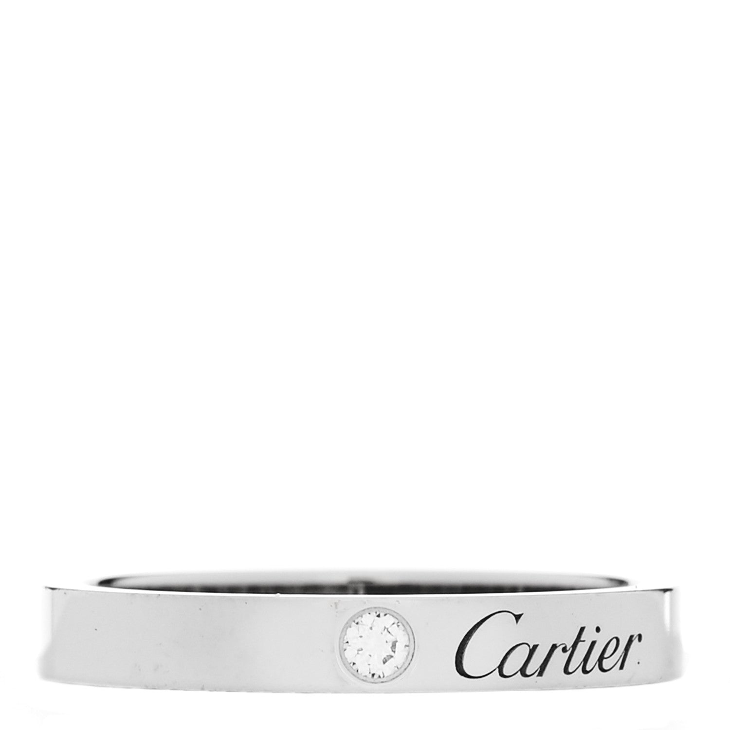 Cartier Platinum Diamond 3mm C De Cartier Wedding Band Ring 56 7.5 1 of 6