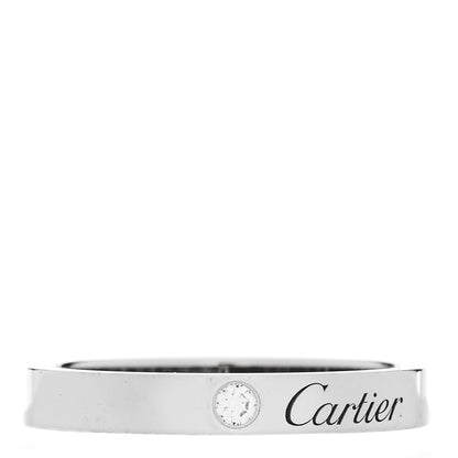 Cartier Platinum Diamond 3mm C De Cartier Wedding Band Ring 56 7.5 1 of 6