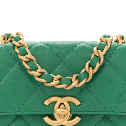 Chanel Caviar Quilted Mini CC Flap Green 8 of 11