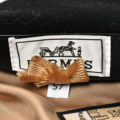 Hermes Merinos Wool Felt Felicity Beret Hat 57 Black 7 of 7