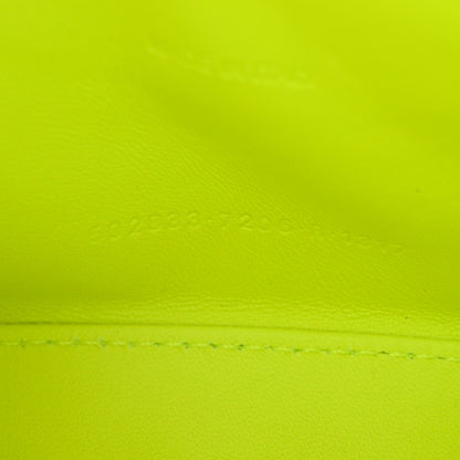 Balenciaga Shiny Calfskin Crocodile Embossed Hourglass Top Handle Bag XS Fluo Yellow 8 of 11