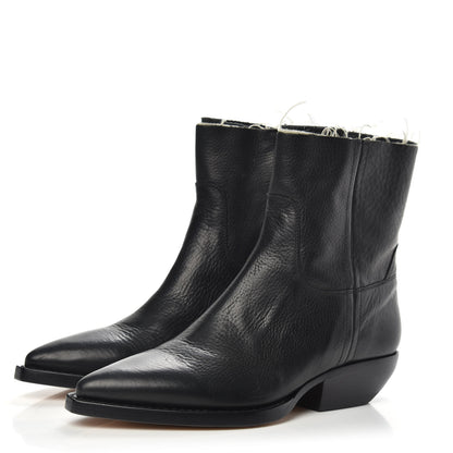 Saint Laurent Calfskin Theo Ankle Boots 35 Black 3 of 8