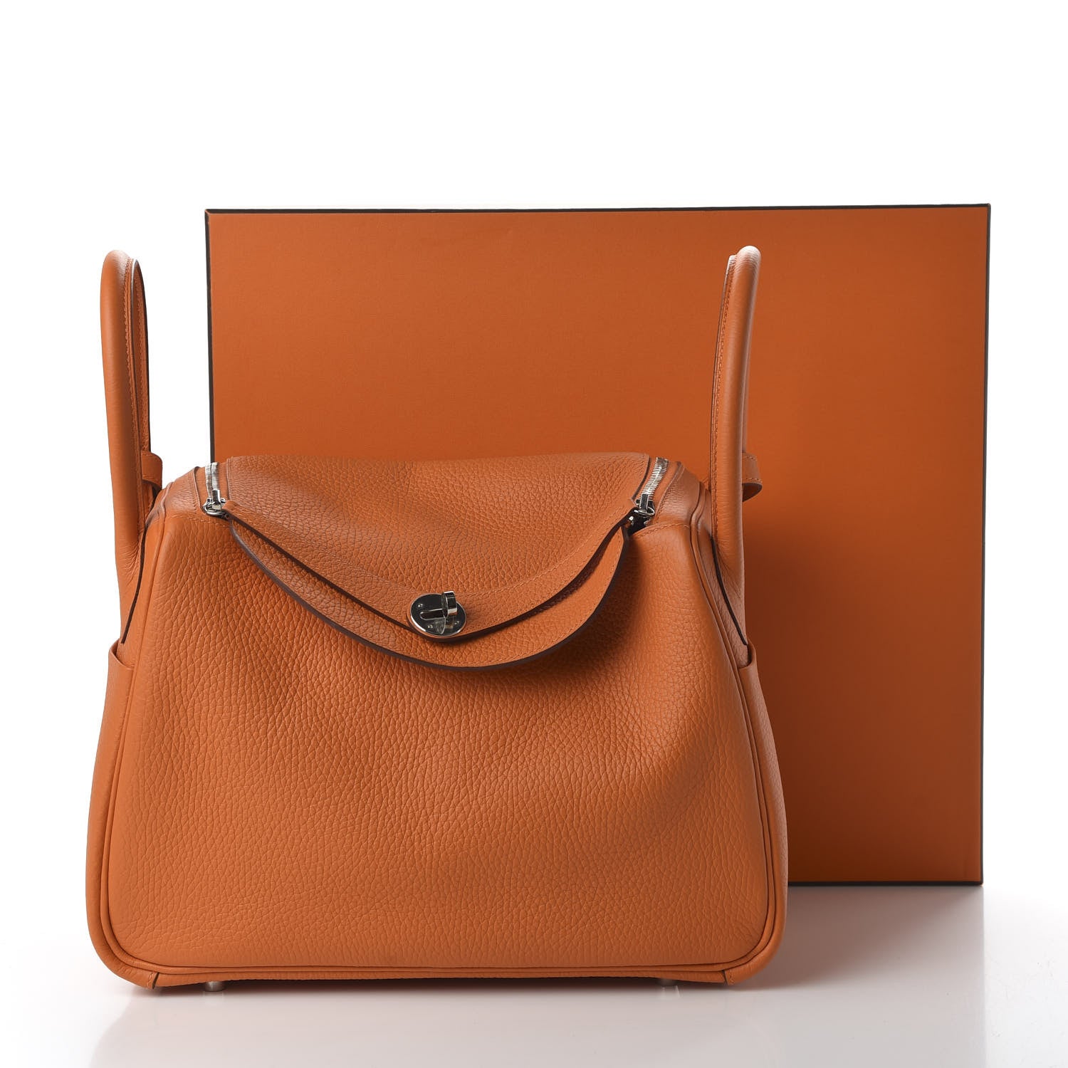 Hermes Taurillon Clemence Lindy 30 Orange 10 of 10
