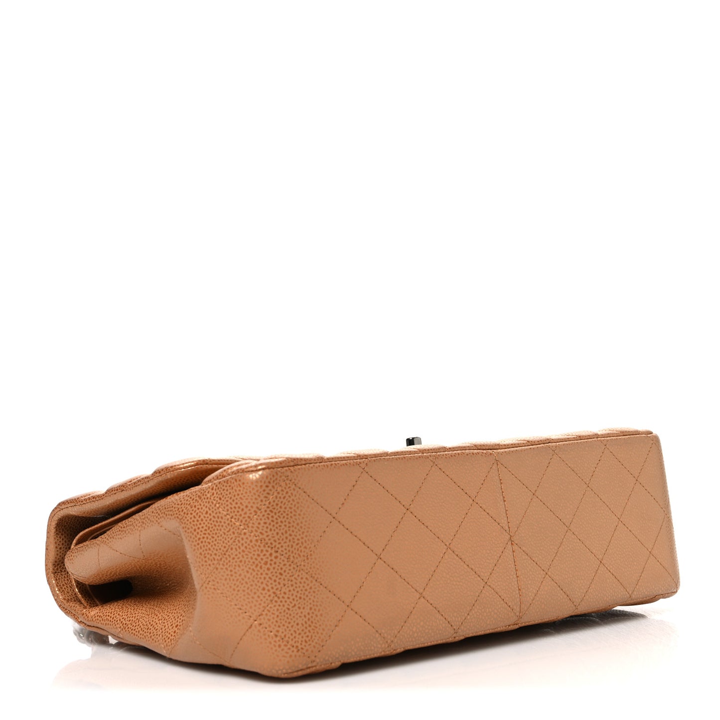 Metallic Caviar Quilted Jumbo Double Flap Copper