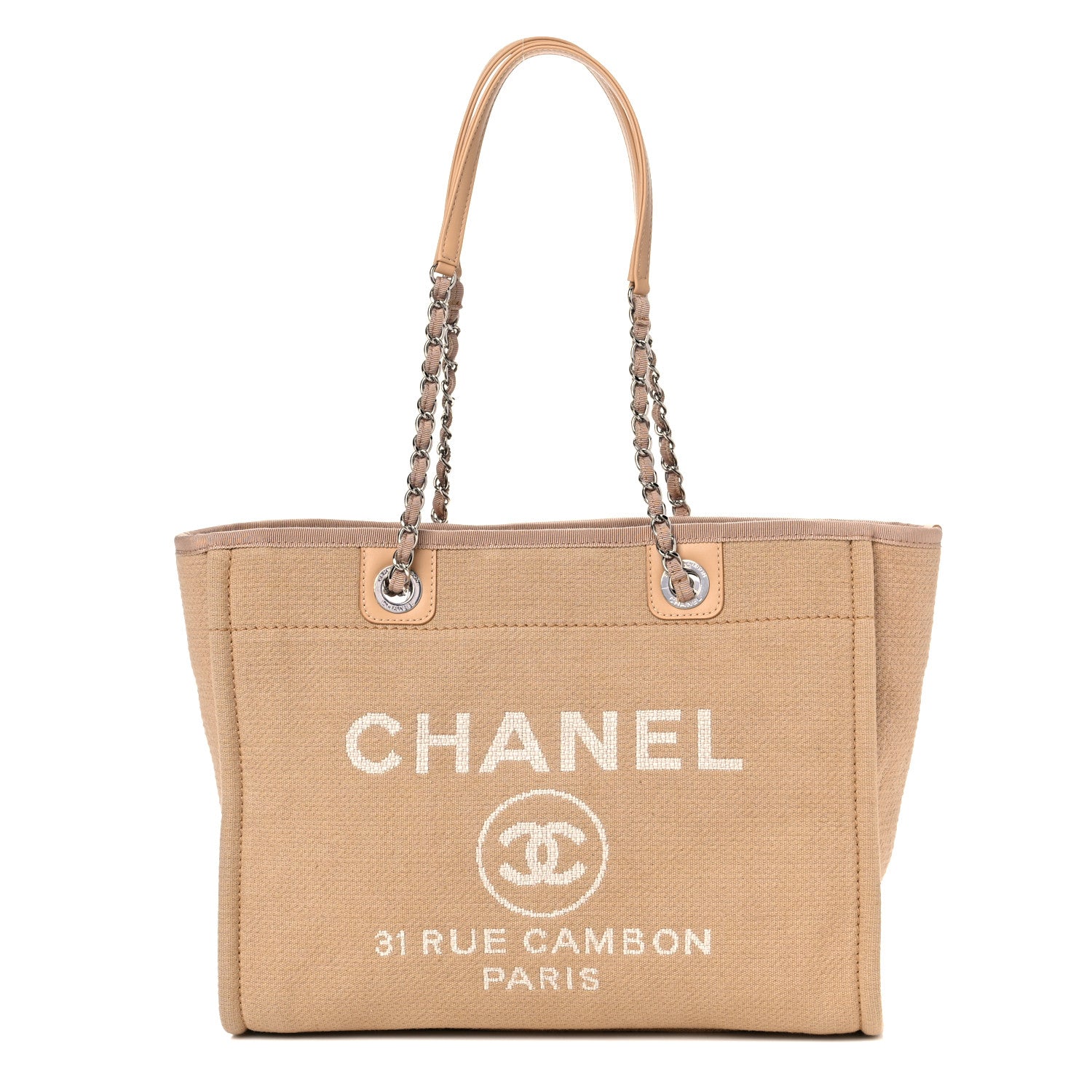 Chanel Mixed Fibers Small Deauville Tote Beige 3 of 14