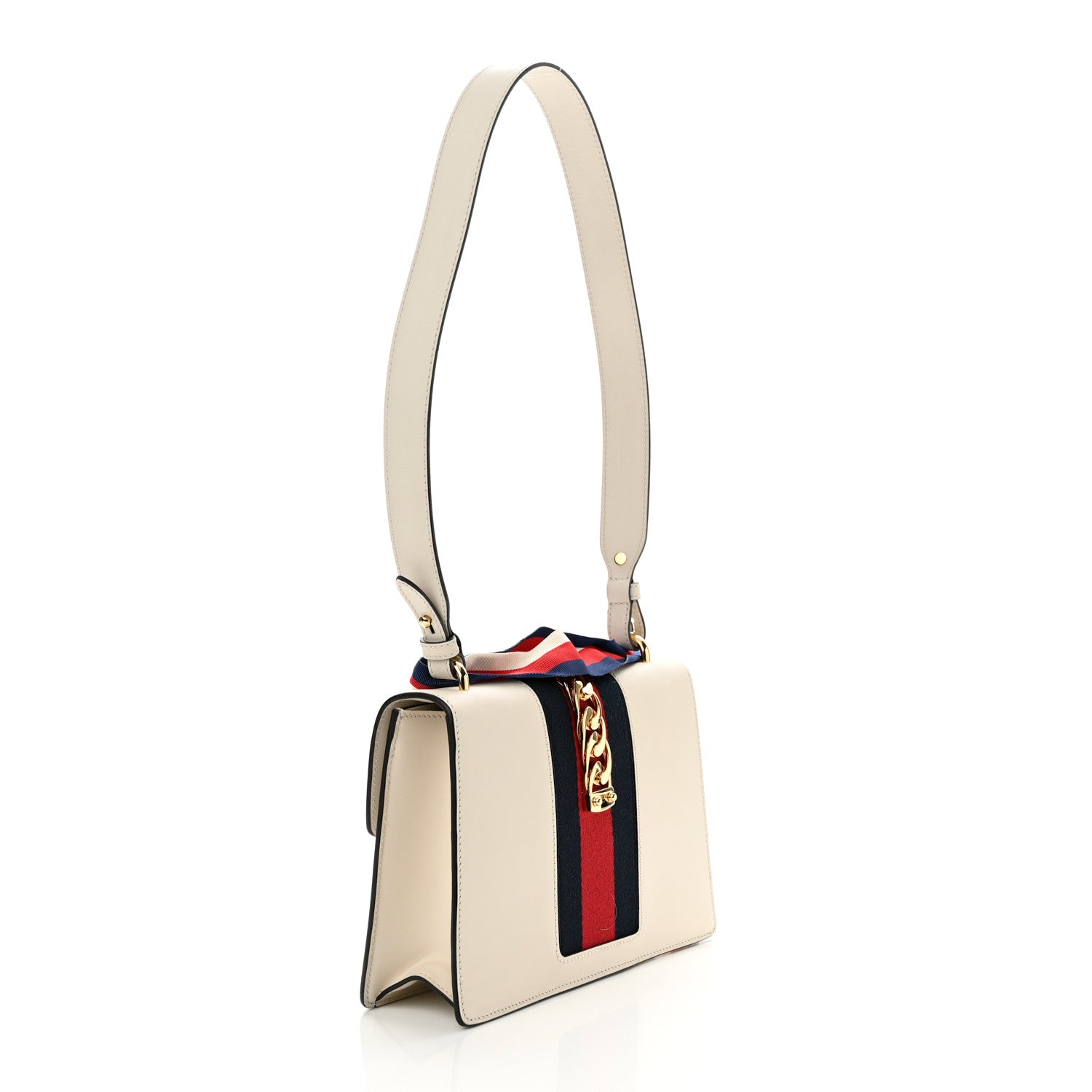 Gucci Calfskin Small Sylvie Shoulder Bag White 3 of 12