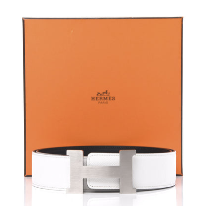 Hermes Chamonix Epsom 42mm Constance Belt 90 Black White 6 of 7