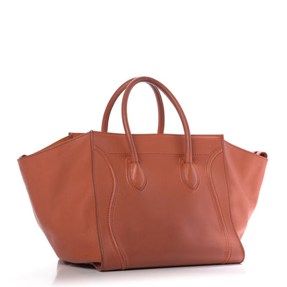 Celine Supple Calfskin Medium Phantom Luggage Orange 3 of 10