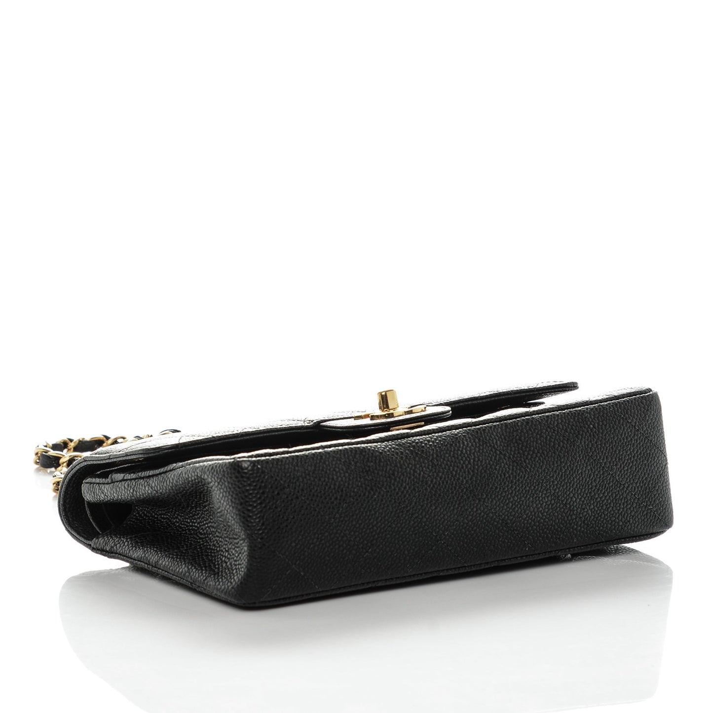 Caviar Quilted Small Double Flap Black
