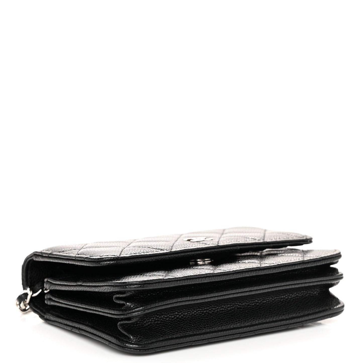 Caviar Quilted Mini Wallet On Chain WOC Black
