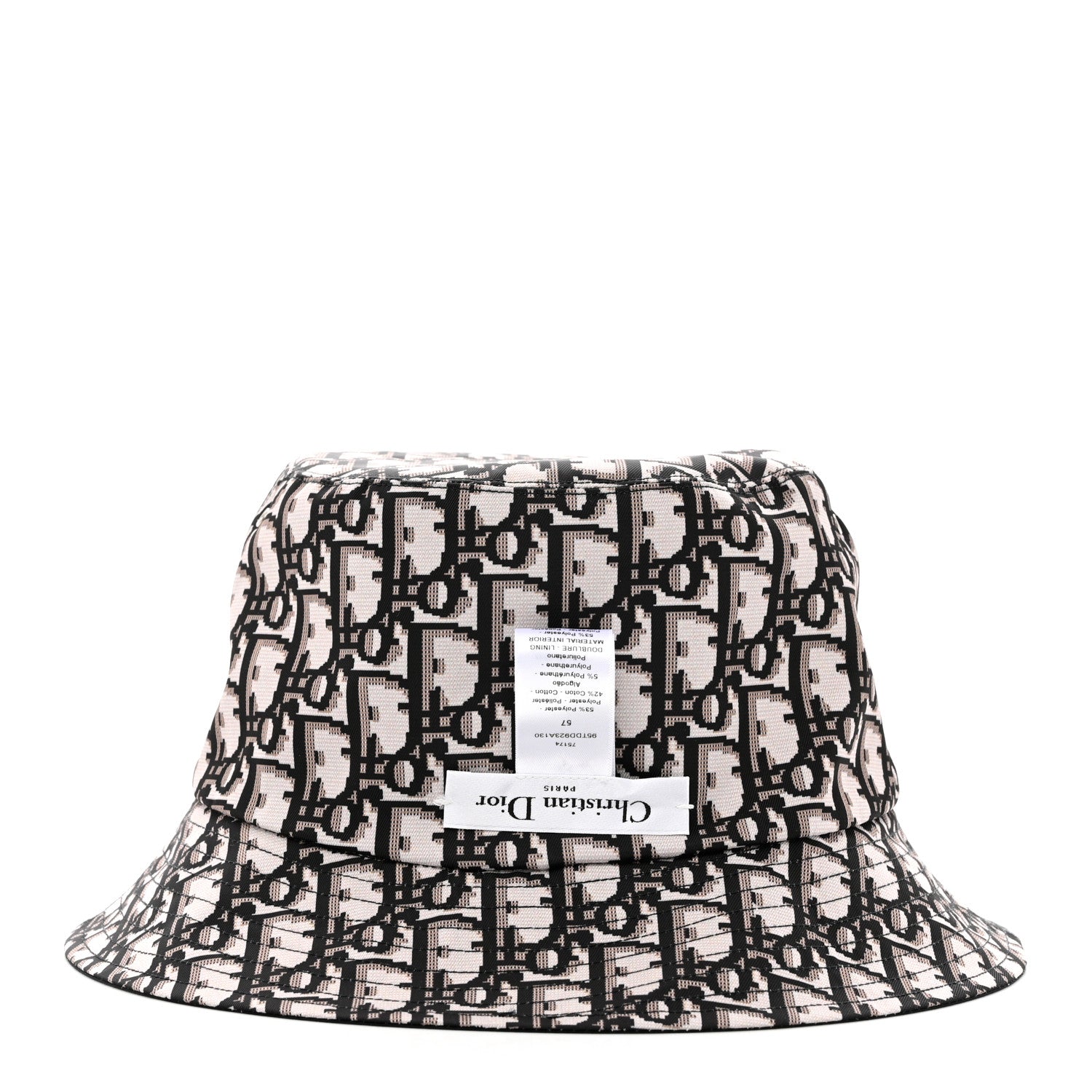 Christian Dior Oblique Reversible Teddy-D Brim Bucket Hat 57 Black 11 of 13