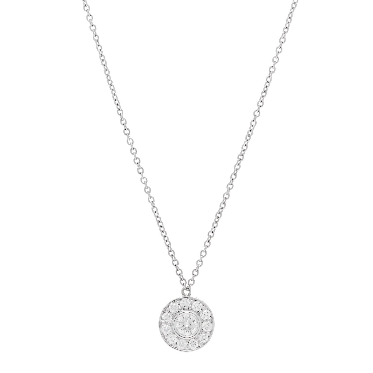Platinum Diamond .32ctw Circlet Pendant Necklace