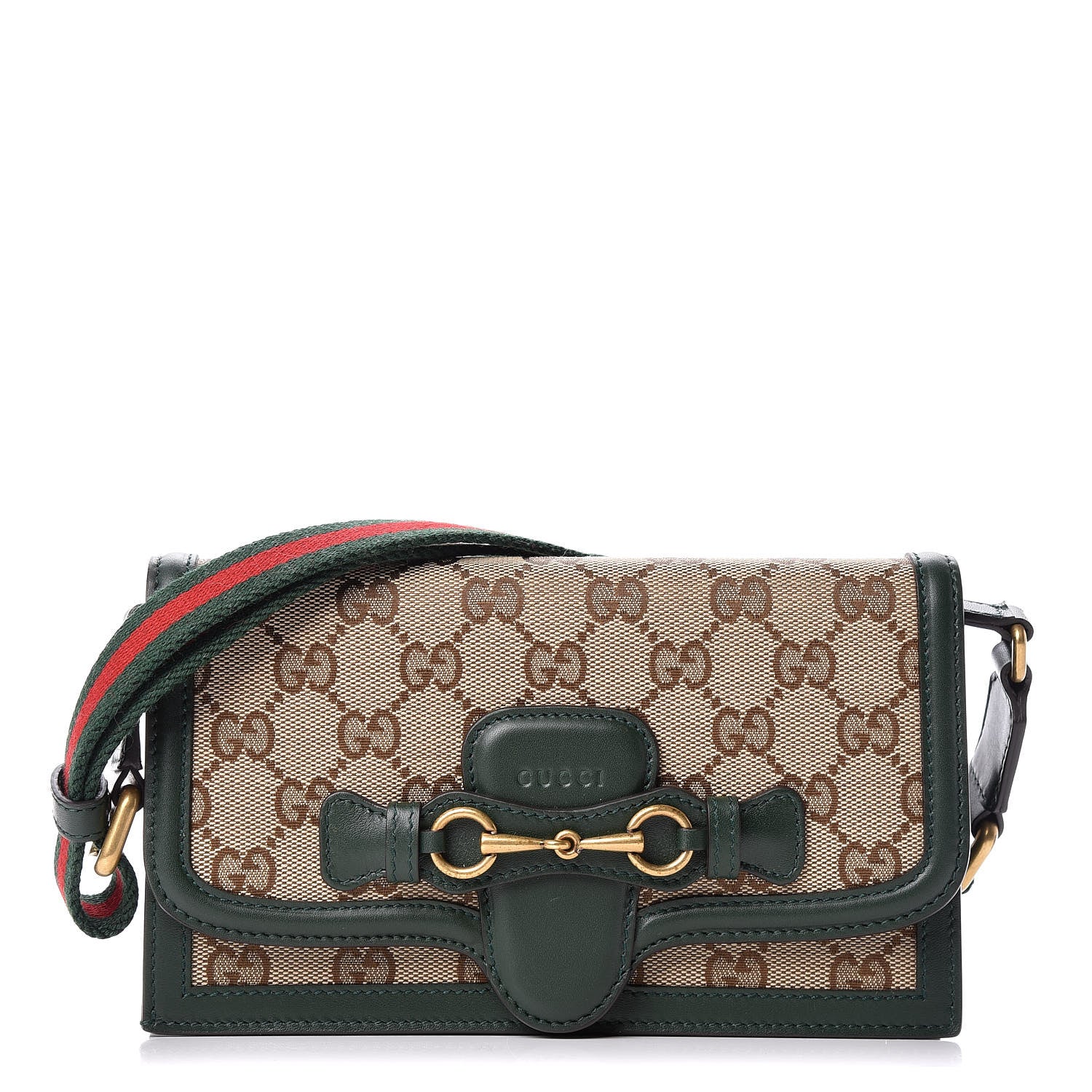 Gucci Monogram Lady Web Convertible Wallet Green 1 of 11