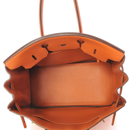 Hermes Taurillon Clemence Birkin 35 Orange 7 of 31