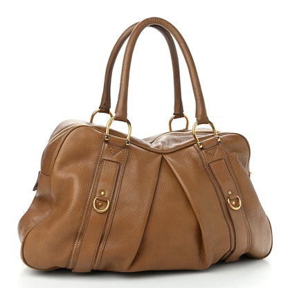 Burberry Pebbled Calfskin Small Ashbury Satchel Brown 3 of 13