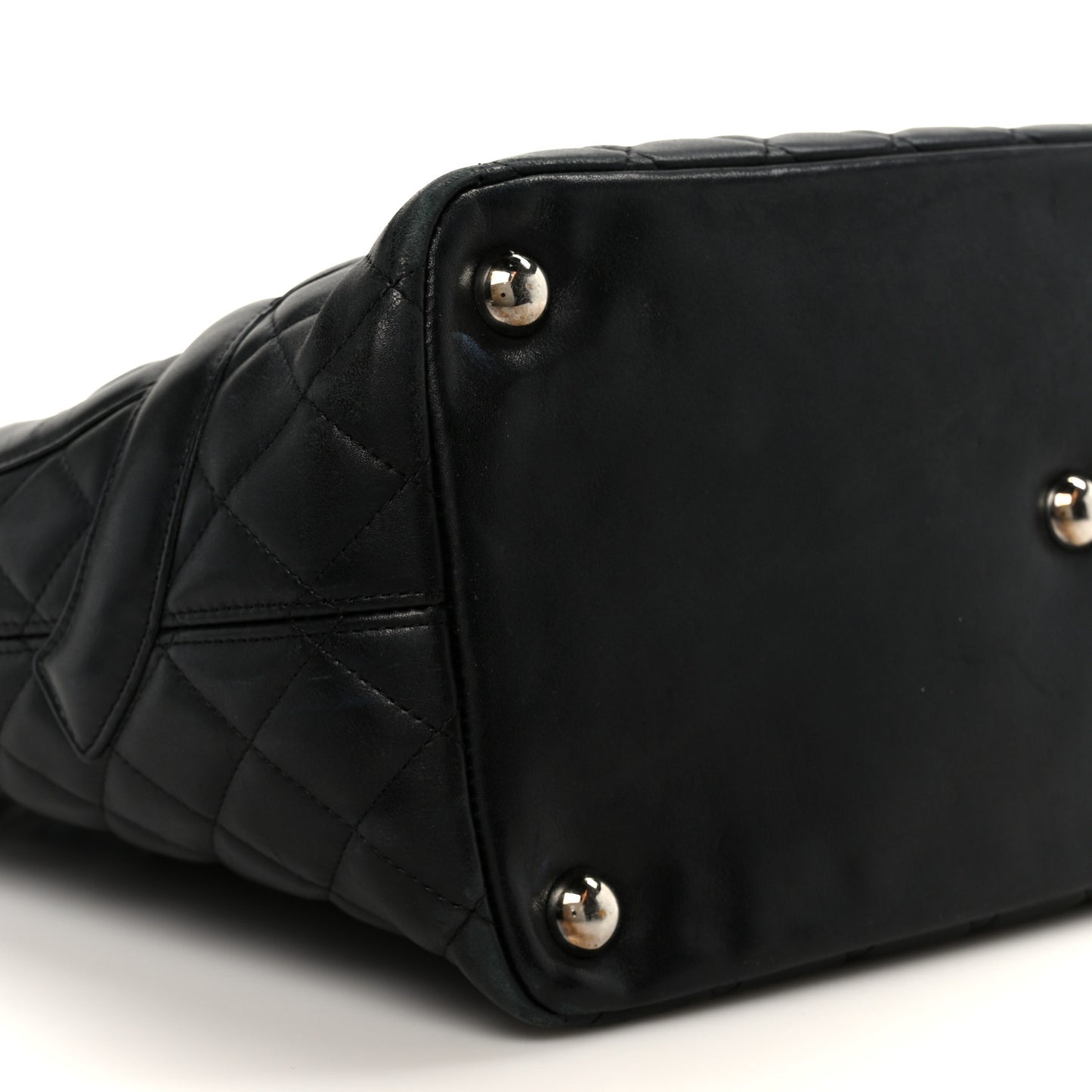 Calfskin Quilted Large Cambon Tote Black