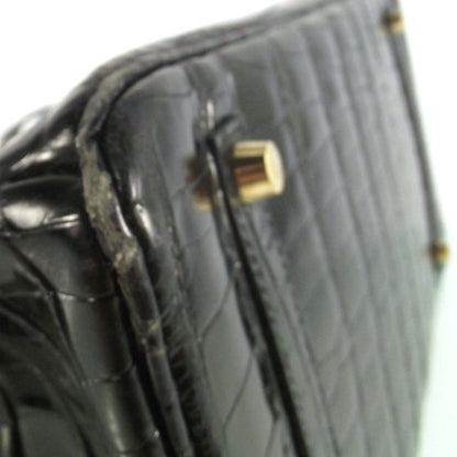 Hermes Porosus Crocodile BIRKIN 35 Shiny Black 8 of 11