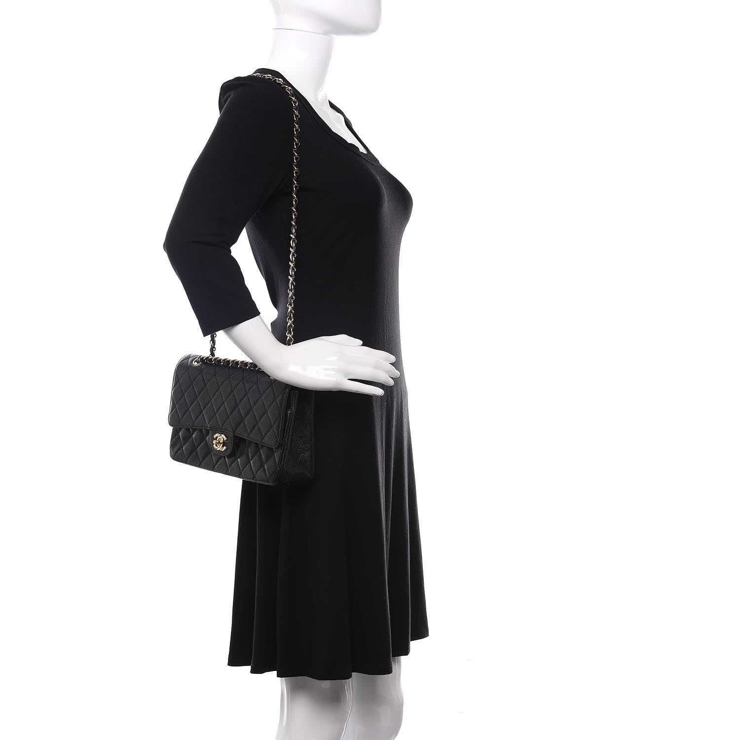 Chanel Caviar Quilted Medium Double Flap Black 2 of 11