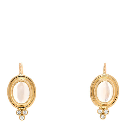 Temple St. Clair 18K Yellow Gold Diamond Blue Moonstone Classic Temple Drop Earrings 1 of 4