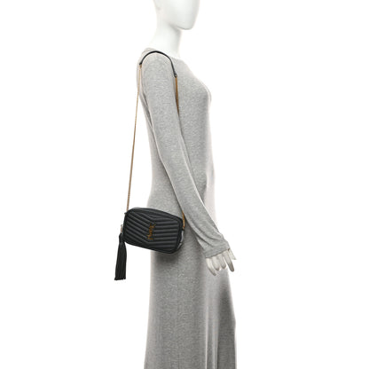 Saint Laurent Grain De Poudre Matelasse Monogram Mini Lou Camera Bag Dark Smog 2 of 11