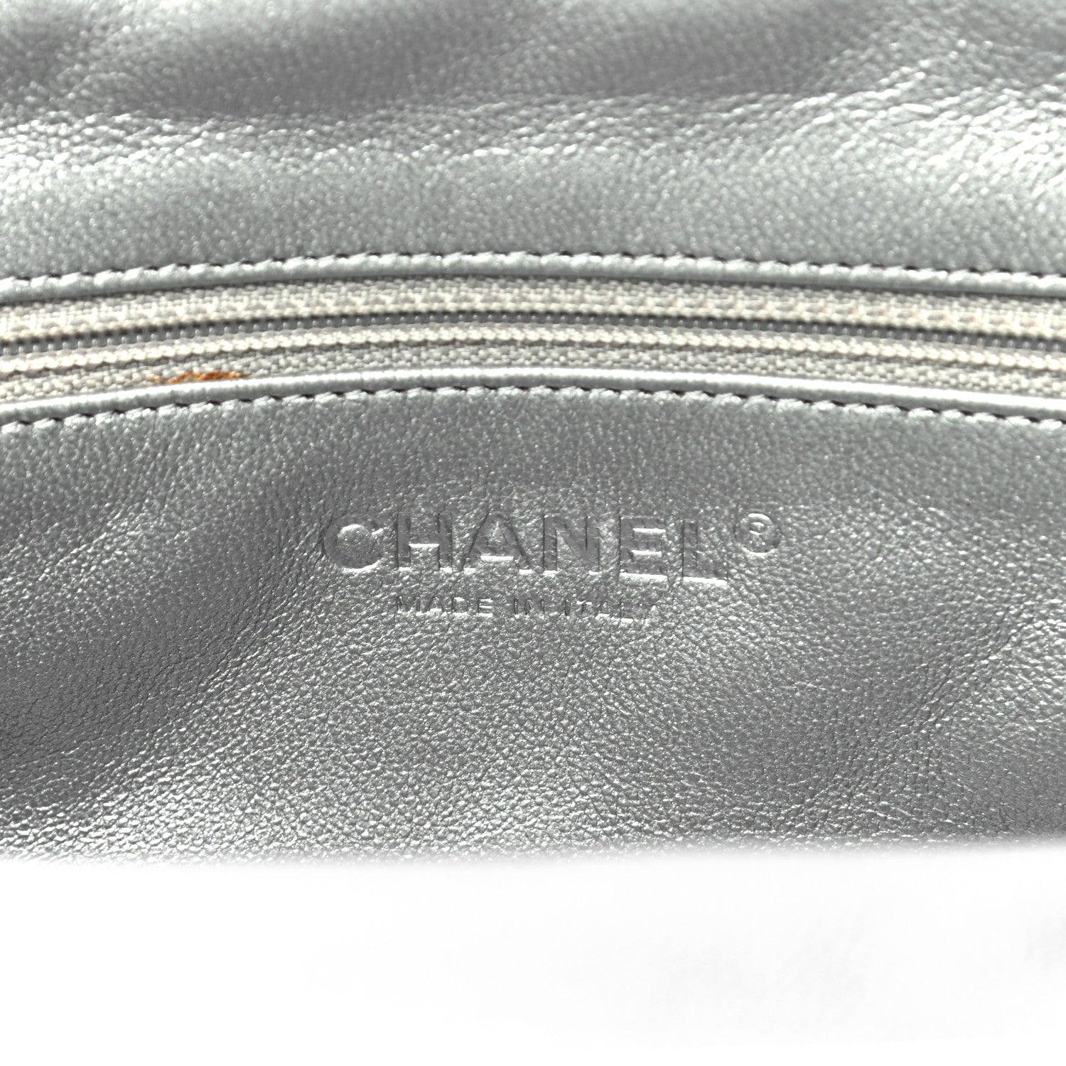 Chanel Metallic Aged Calfskin Quilted Timeless Clutch Silver 5 of 6