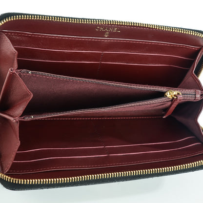 Chanel Caviar Quilted Large Gusset Zip Around Wallet Black 5 of 8